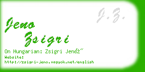 jeno zsigri business card